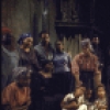Actress Betty D. Lane (C, standing) w. cast members  in a scene fr. the Houston Grand Opera production on Broadway of the opera "Porgy And Bess." (New York)