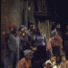 Actress Betty D. Lane (C, standing) w. cast members  in a scene fr. the Houston Grand Opera production on Broadway of the opera "Porgy And Bess." (New York)
