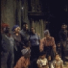 Actor Wilma Shakesnider (C) w. cast members in a scene fr. the Houston Grand Opera production on Broadway of the opera "Porgy And Bess." (New York)