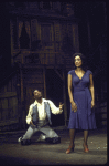 Actors Robert Mosley & Irene Oliver in a scene fr. the Houston Grand Opera production on Broadway of the opera "Porgy And Bess." (New York)