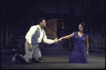 Actors Robert Mosley & Irene Oliver in a scene fr. the Houston Grand Opera production on Broadway of the opera "Porgy And Bess." (New York)