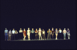 Cast in a scene fr. the Los Angeles production of the musical "A Chorus Line." (New York)