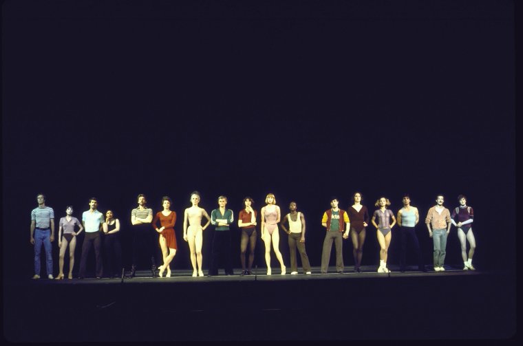 Cast in a scene fr. the Los Angeles production of the musical 