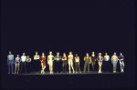 Cast in a scene fr. the Los Angeles production of the musical "A Chorus Line." (New York)