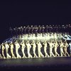 Cast in a scene fr. the Los Angeles production of the musical "A Chorus Line." (New York)