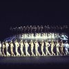 Cast in a scene fr. the Los Angeles production of the musical "A Chorus Line." (New York)