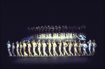 Cast in a scene fr. the Los Angeles production of the musical "A Chorus Line." (New York)