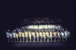 Cast in a scene fr. the Los Angeles production of the musical "A Chorus Line." (New York)