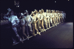Cast in a scene fr. the Los Angeles production of the musical "A Chorus Line." (New York)