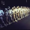 Cast in a scene fr. the Los Angeles production of the musical "A Chorus Line." (New York)