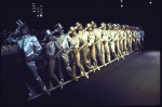Cast in a scene fr. the Los Angeles production of the musical "A Chorus Line." (New York)