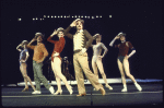 Actors (L-R) Pamela Blair, Sammy Williams, Donna McKechnie, Robert LuPone, Charlene Ryan & Priscilla Lopez in a scene fr. the Los Angeles production of the musical "A Chorus Line." (New York)