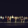 Cast in a scene fr. the Toronto/London productions of the musical "A Chorus Line." (Toronto)