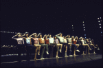 Cast in a scene fr. the Toronto/London productions of the musical "A Chorus Line." (Toronto)