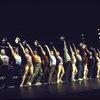 Cast in a scene fr. the Toronto/London productions of the musical "A Chorus Line." (Toronto)