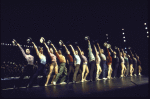 Cast in a scene fr. the Toronto/London productions of the musical "A Chorus Line." (Toronto)