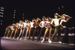 Cast in a scene fr. the Toronto/London productions of the musical "A Chorus Line." (Toronto)