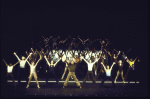 Cast in a scene fr. the Toronto/London productions of the musical "A Chorus Line." (Toronto)