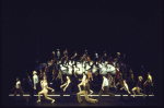 Cast in a scene fr. the Toronto/London productions of the musical "A Chorus Line." (Toronto)
