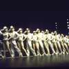 Cast in a scene fr. the Toronto/London productions of the musical "A Chorus Line." (Toronto)