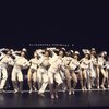Cast in a scene fr. the Toronto/London productions of the musical "A Chorus Line." (Toronto)