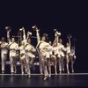 Cast in a scene fr. the Toronto/London productions of the musical "A Chorus Line." (Toronto)