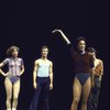 Actors (L-R) Mitzi Hamilton, Timothy Scott, Loida Iglesias & Tommy Aguilar in a scene fr. the Toronto/London productions of the musical "A Chorus Line." (Toronto)