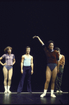 Actors (L-R) Mitzi Hamilton, Timothy Scott, Loida Iglesias & Tommy Aguilar in a scene fr. the Toronto/London productions of the musical "A Chorus Line." (Toronto)