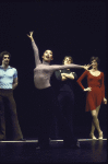 Actors (L-R) Jeff Hyslop, Jennifer Ann Lee, Andy Keyser & Sandy Roveta in a scene fr. the Toronto/London productions of the musical  "A Chorus Line." (Toronto)