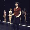 Actress (fr.) Miriam Welch w. cast members  in a scene fr. the Toronto/London productions of the musical "A Chorus Line." (Toronto)