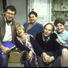 Actors (L-R) Brian Murray, Dorothy Loudon, Victor Garber, Paxton Whitehead & Linda Thorson in a rehearsal shot fr. the Broadway production of the play "Noises Off." (New York)