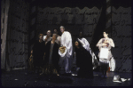 Actors (3L and 4L) John Seitz and Ethan Hawke with cast members in a scene from the New York Shakespeare Festival's production of the play "Casanova" (New York)