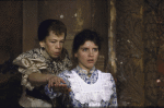 Actresses (L-R) Linda Hunt and Rebecca Miller in a scene from the Brooklyn Academy of Music's production of the play "The Cherry Orchard" (Brooklyn)