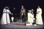 Actors (L-R) Rebecca Miller, Natasha Parry, Roberts Blossom, Erland Josephson, Brian Dennehy and Stephanie Roth in a scene from the Brooklyn Academy of Music's production of the play "The Cherry Orchard" (Brooklyn)