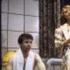 Actors (L-R) John Cameron Mitchell, Carole Shelley and Peter Frechette in a scene from the replacement cast of the Off-Broadway play "The Destiny Of Me" (New York)