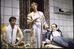 Actors (L-R) John Cameron Mitchell, Carole Shelley and Peter Frechette in a scene from the replacement cast of the Off-Broadway play "The Destiny Of Me" (New York)