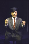 Actor Earle Hyman in a scene from the replacement cast of the Off-Broadway play "Driving Miss Daisy" (New York)