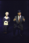 Actors Frances Sternhagen and Earle Hyman in a scene from the replacement cast of the Off-Broadway play "Driving Miss Daisy" (New York)