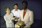 Actors (L-R) Julie Harris, Stephen Root and Brock Peters in a publicity shot from the touring production of the play "Driving Miss Daisy" (New York)