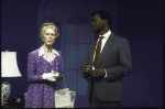 Actors Julie Harris and Brock Peters in a scene from the touring production of the play "Driving Miss Daisy" (New York)