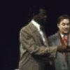Actors (L-R) Brock Peters, Stephen Root and Julie Harris in a scene from the touring production of the play "Driving Miss Daisy" (New York)