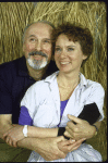 Actors Richard Kiley and Meg Bussert in a rehearsal shot for the Los Angeles production of the musical "South Pacific" (New York)