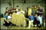 Actress Novella Nelson (C) with cast members in a rehearsal shot for the Los Angeles production of the musical "South Pacific" (New York)