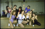 Actress Meg Bussert (C) with cast members in a rehearsal shot for the Los Angeles production of the musical "South Pacific" (New York)