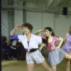 Actress Meg Bussert (L) with cast members in a rehearsal shot for the Los Angeles production of the musical "South Pacific" (New York)