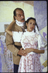 Actors Julissa Marquez and Tomas Milian in a scene from the Mabou Mines production of the performance piece "Suenos" (New York)