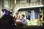 Actors (L-R) Deborah Rush, Victor Garber, Dorothy Loudon, Linda Thorson, Paxton Whitehead & Brian Murray in a scene fr. the Broadway production of the play "Noises Off." (New York)