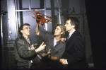 (L-R) Director Des McAnuff, actor Barry Bostwick (withdrew from production) and producer Joseph Papp in a publicity shot from the New York Shakespeare Festival's production of the play "The Death of Baron Von Richtofen As Witnessed From Earth" (New York)