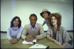 Actors (L-R) Maria Tucci, Christopher Plummer, Zohra Lampert and Virginia Vestoff in a publicity shot from the New York Shakespeare Festival's production of the play "Drinks Before Dinner" (New York)