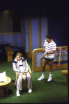 Actors (L-R) John Cullum and Ron Leibman in a scene from the Broadway play "Doubles" (New York)